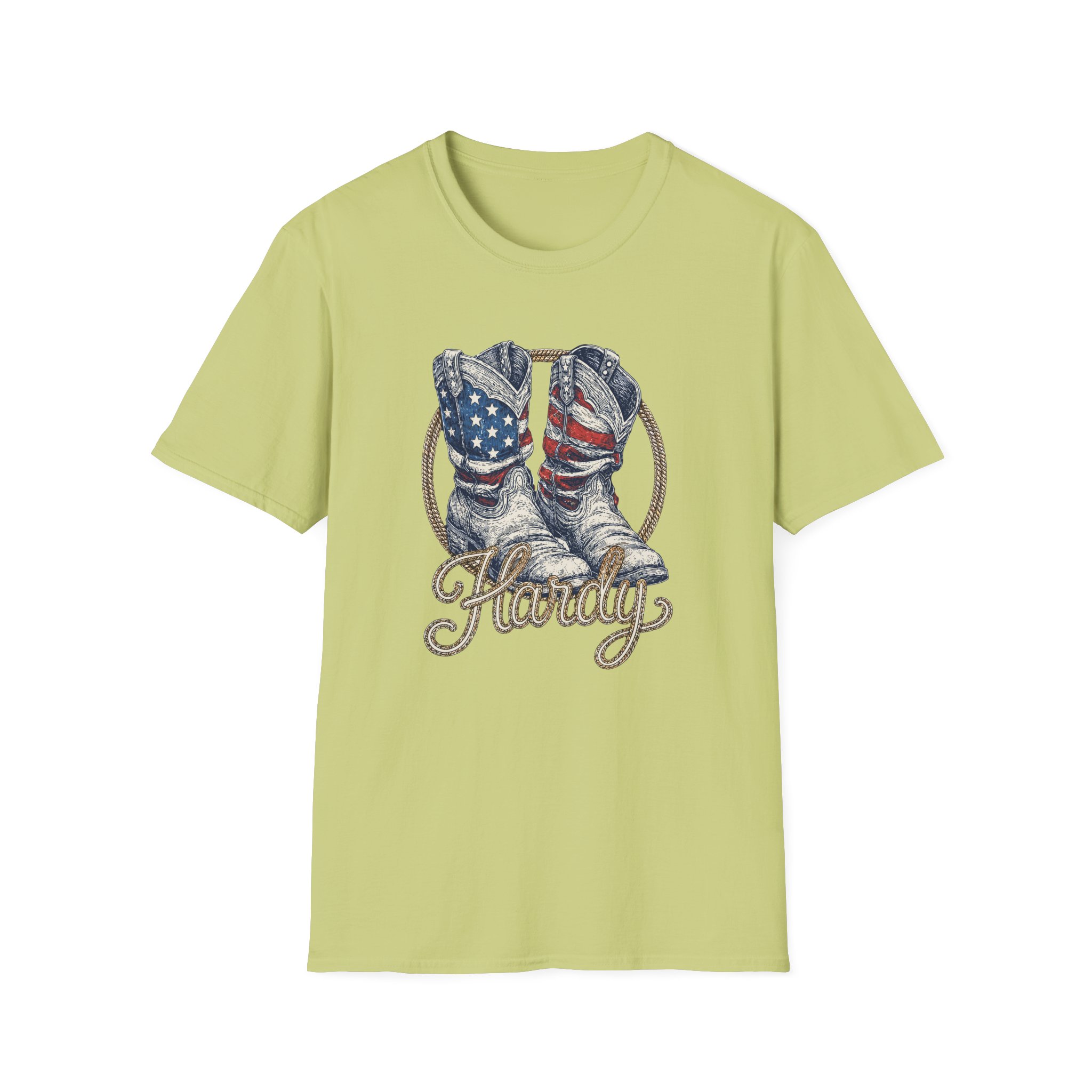 Hd Boots Americana Ringer Unisex Softstyle T-Shirt - Image 13