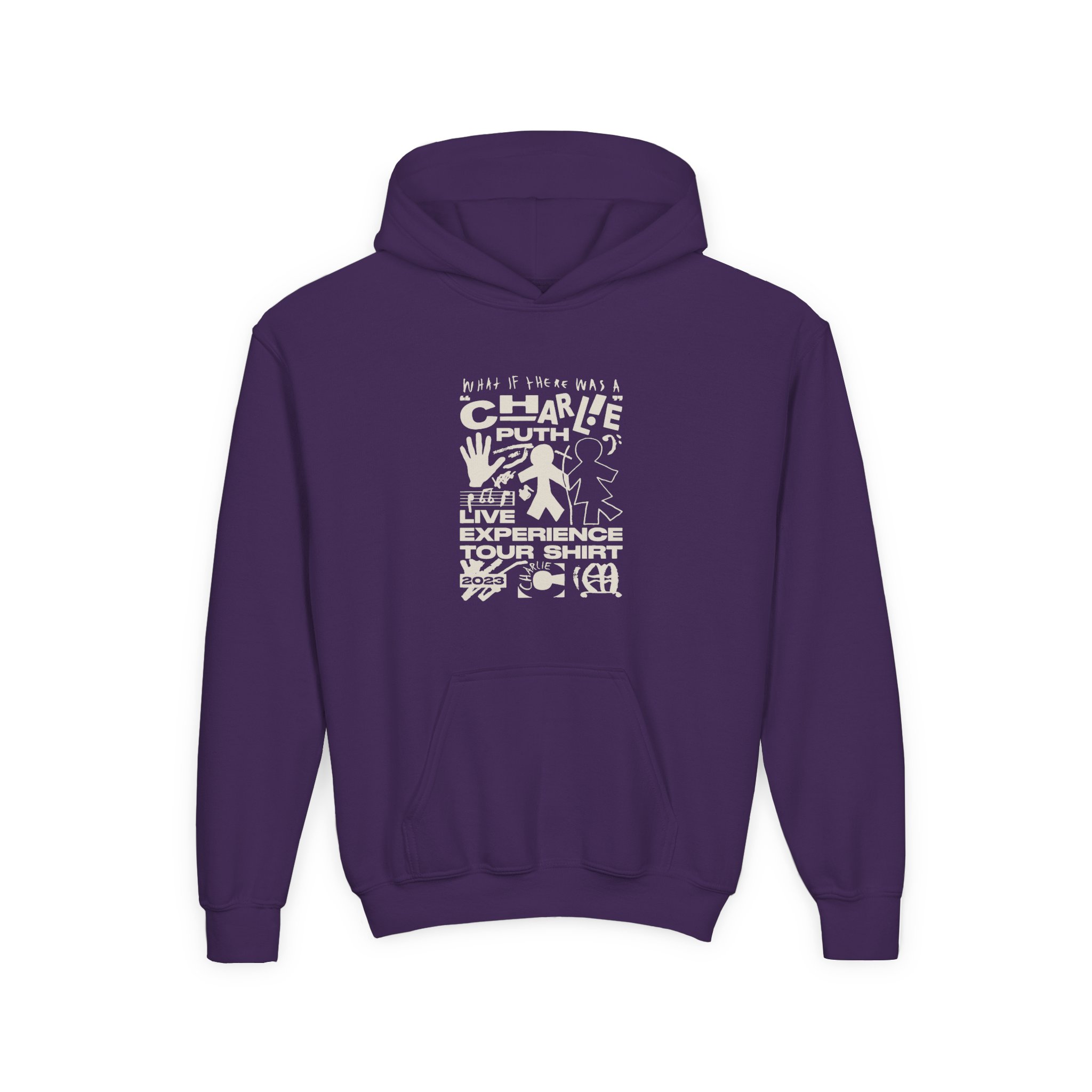 Charlie Puth What If There Was A Tour Youth Heavy Blend Hooded Sweatshirt - Image 13