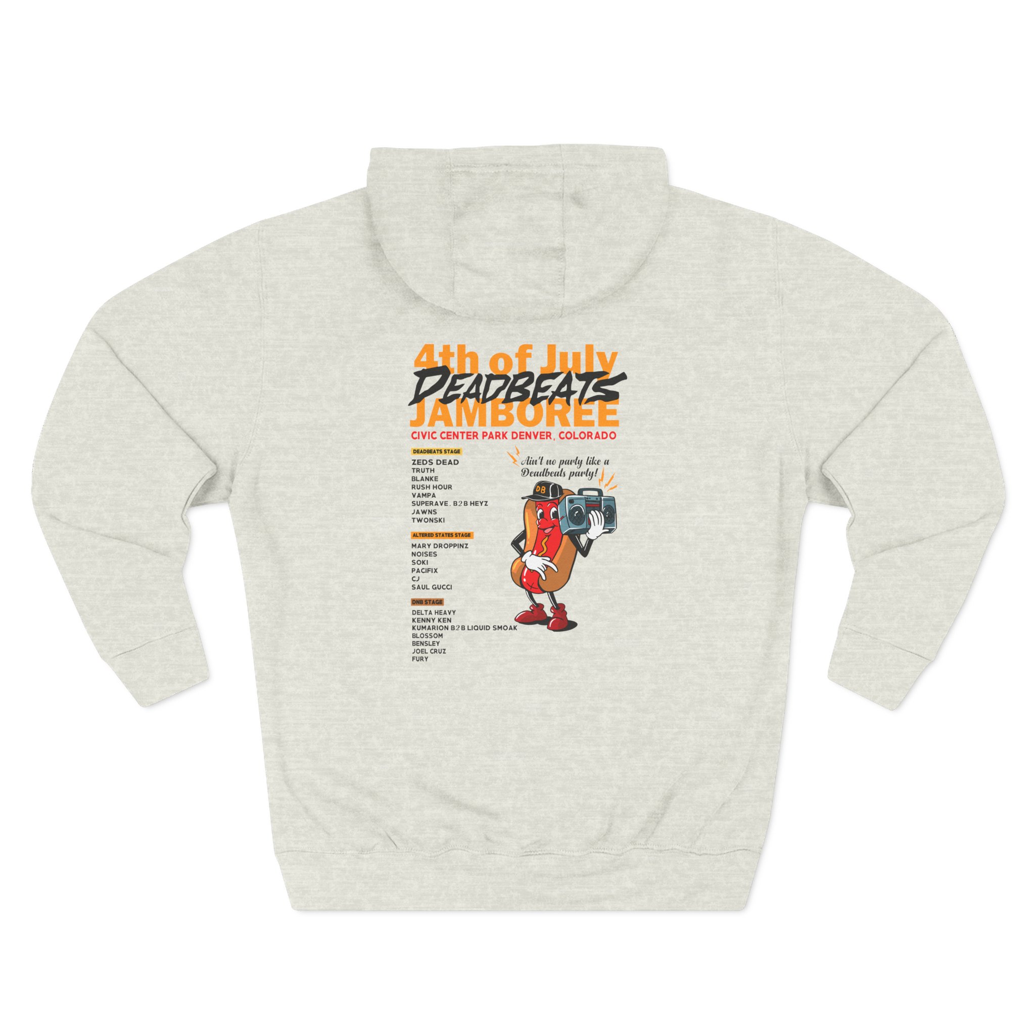Deadbeats Jamboree Hot Dog Three-Panel Fleece Hoodie - Image 8