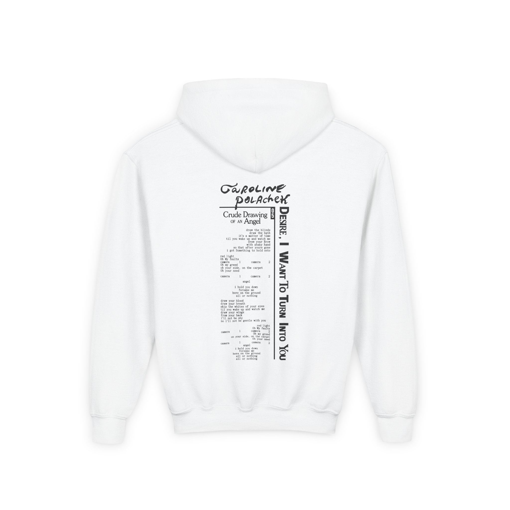 Caroline Polachek Crude Drawing Youth Heavy Blend Hooded Sweatshirt - Image 2