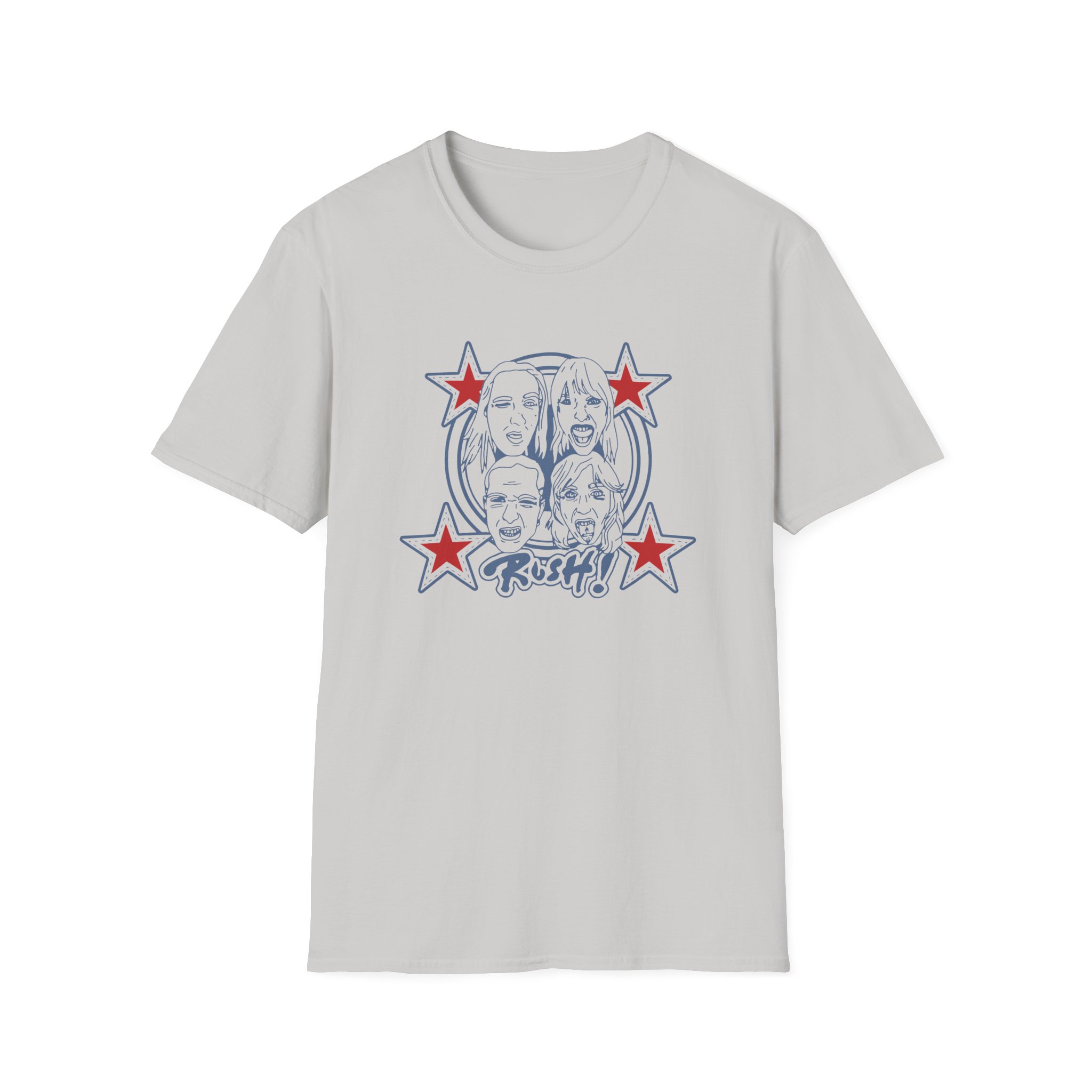 Maneskin RUSH! Faces & Red Starz Unisex Softstyle T-Shirt - Image 3