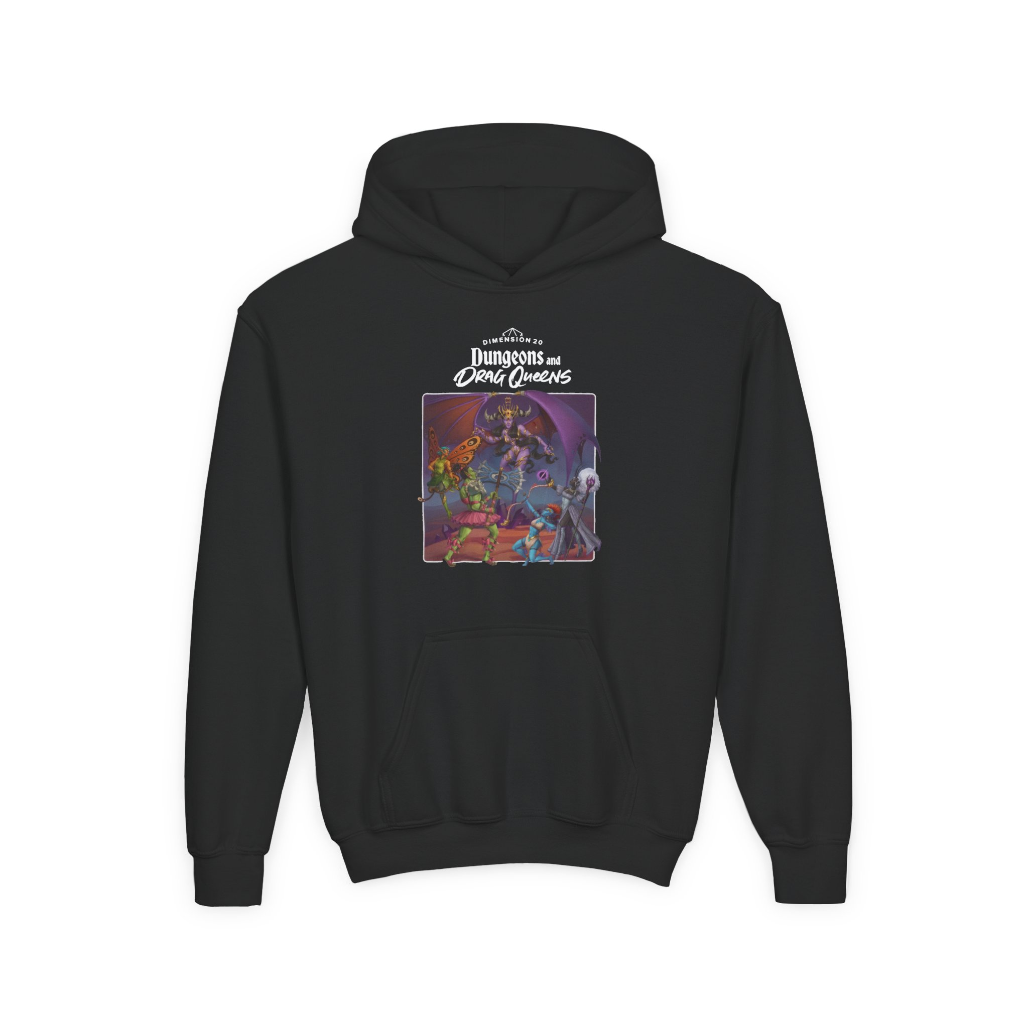 Dropout Dungeons and Drag Queens Youth Heavy Blend Hooded Sweatshirt