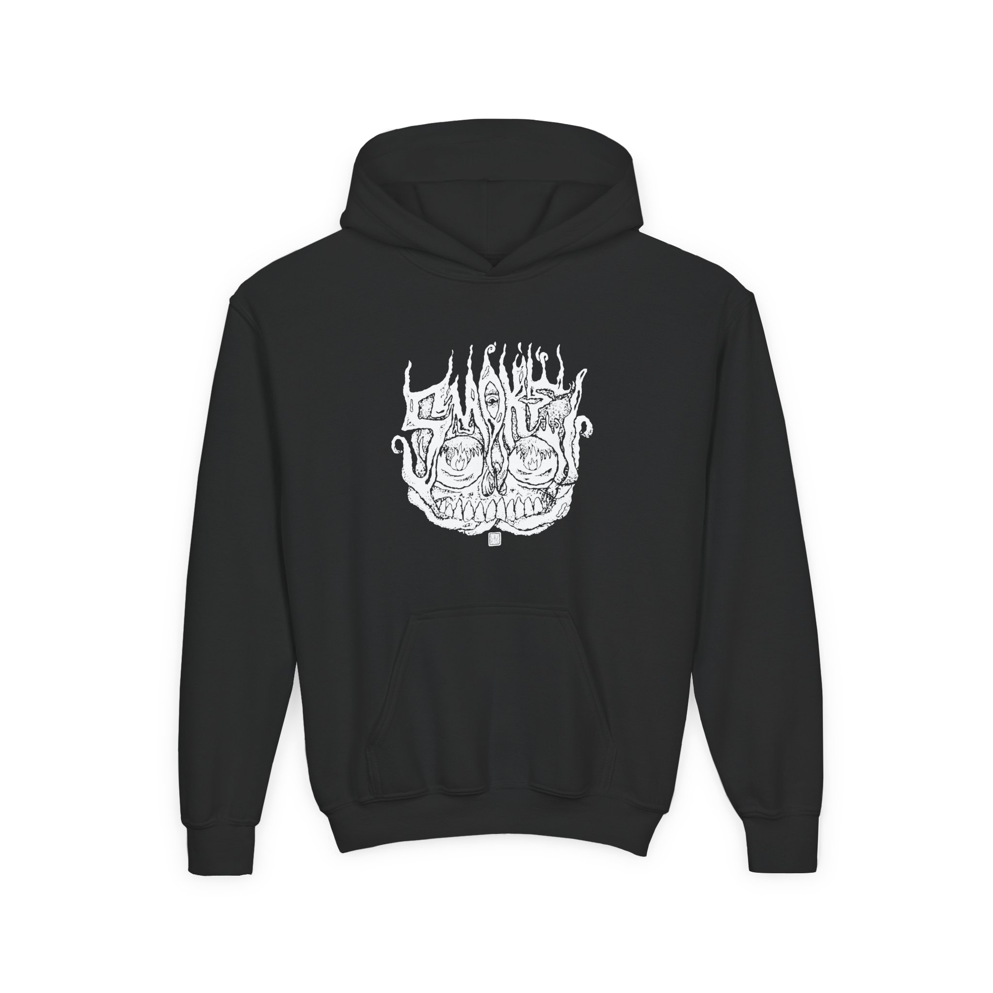 Smoke Smoking Skull Youth Heavy Blend Hooded Sweatshirt
