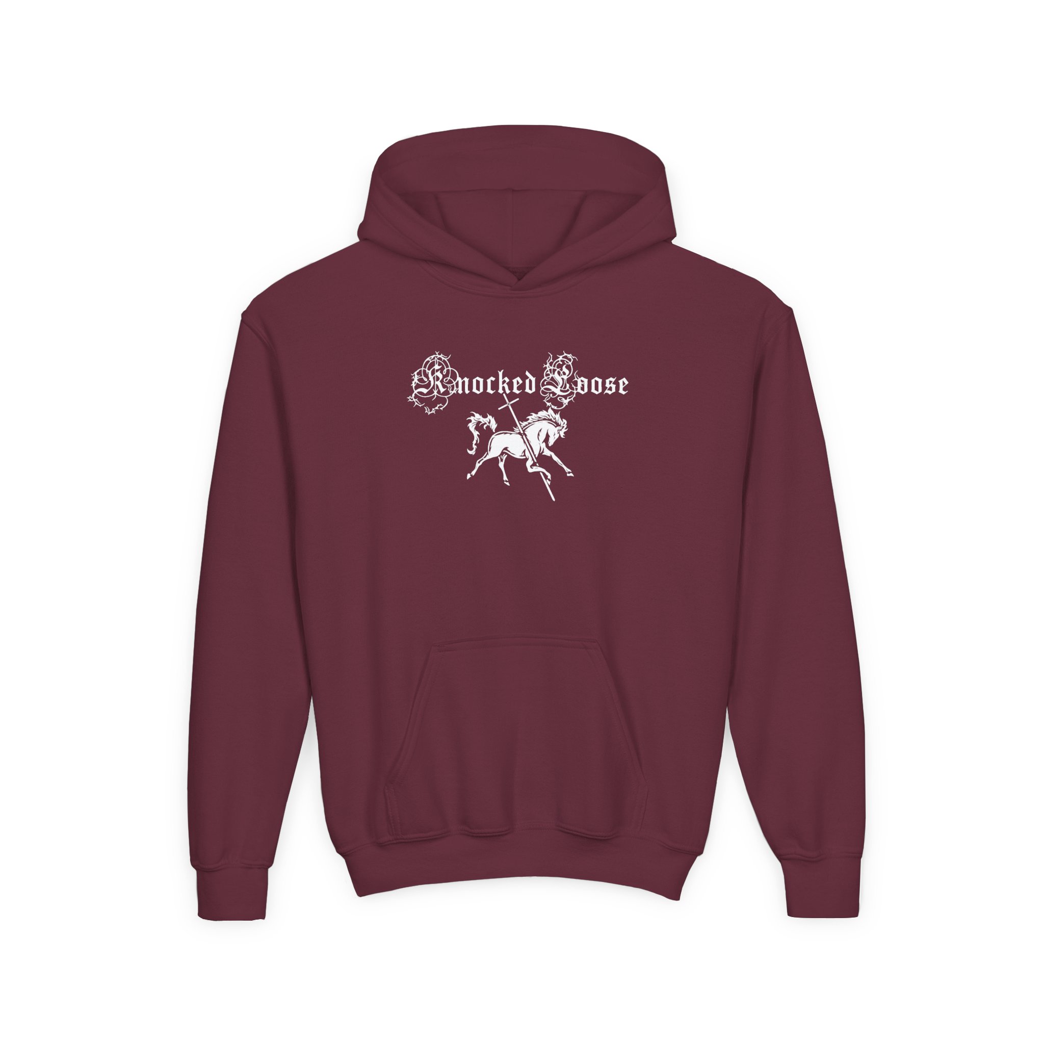 Knocked Loose Horse Cross Youth Heavy Blend Hooded Sweatshirt - Image 3