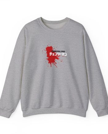 Chainsaw Man Power Grey Melange Unisex Heavy Blend™ Crewneck Sweatshirt