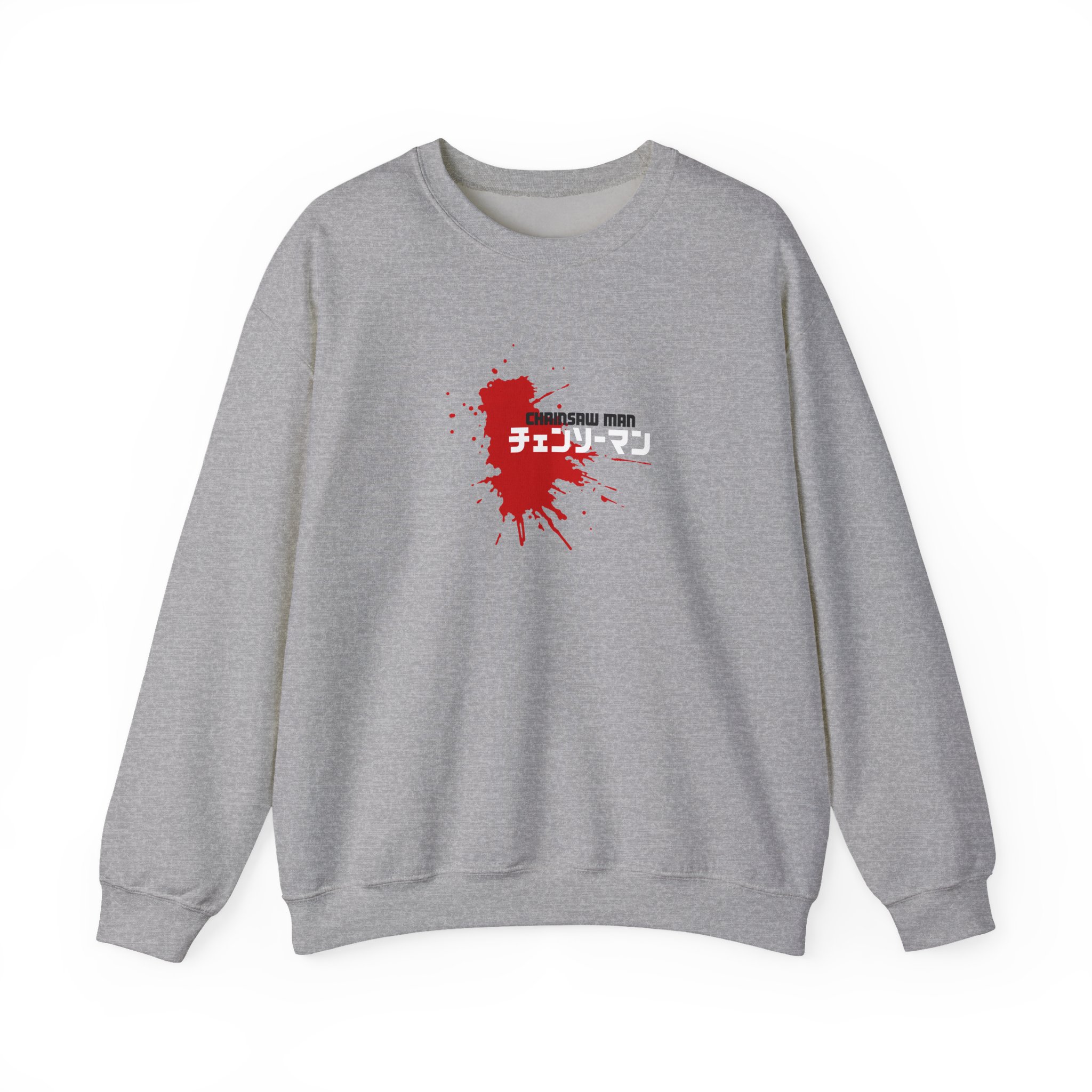 Chainsaw Man Power Grey Melange Unisex Heavy Blend™ Crewneck Sweatshirt