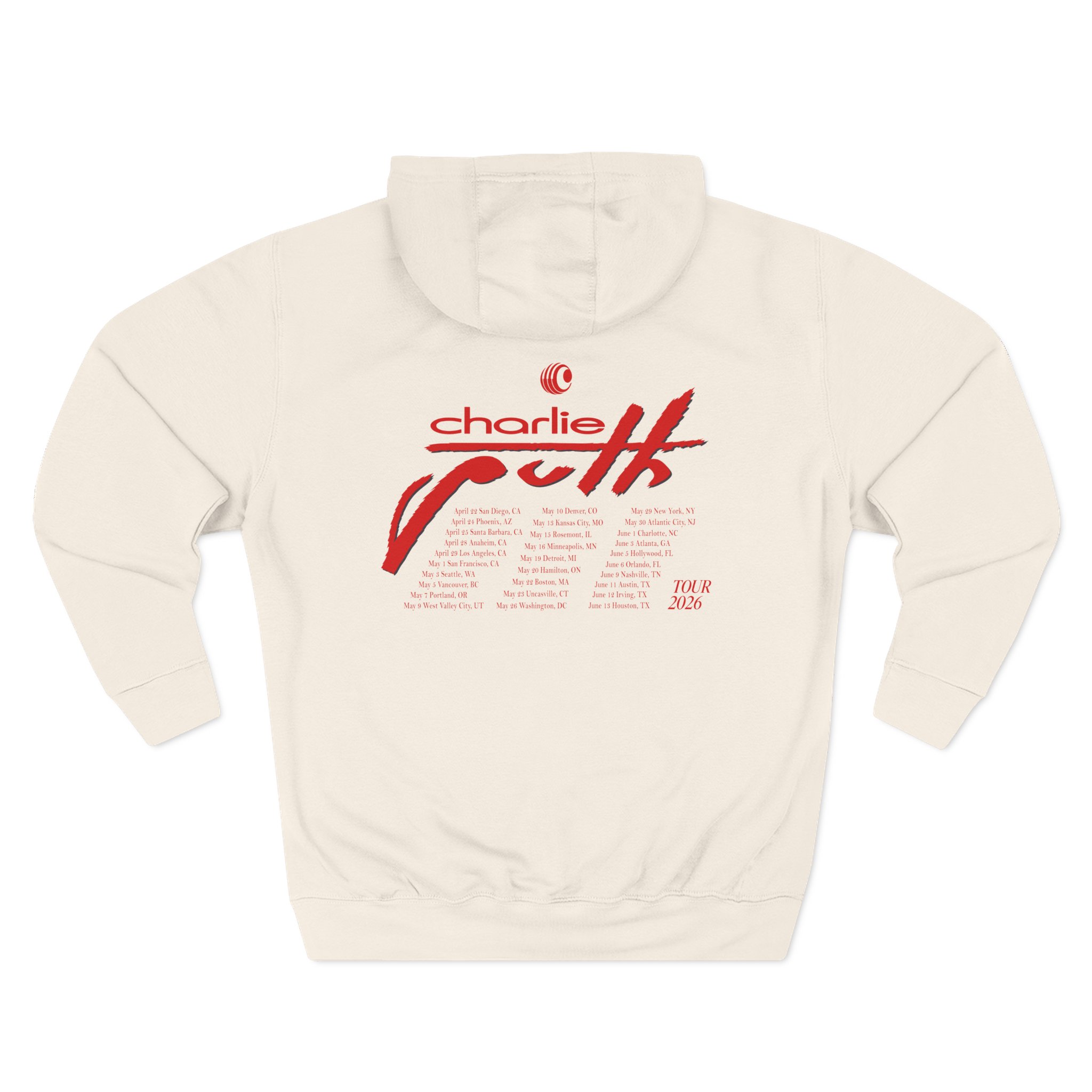 Charlie Puth Charlie Puth 2026 Tour Three-Panel Fleece Hoodie - Image 4
