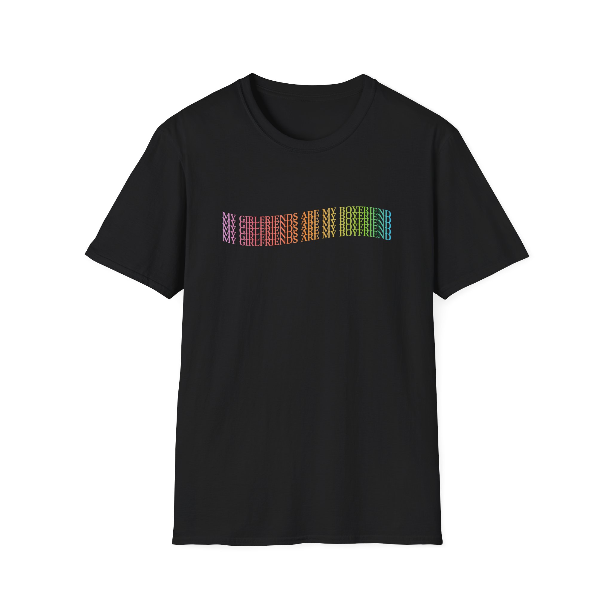 D L My Girlfriends Are My Boyfriend Pride Unisex Softstyle T-Shirt - Image 3