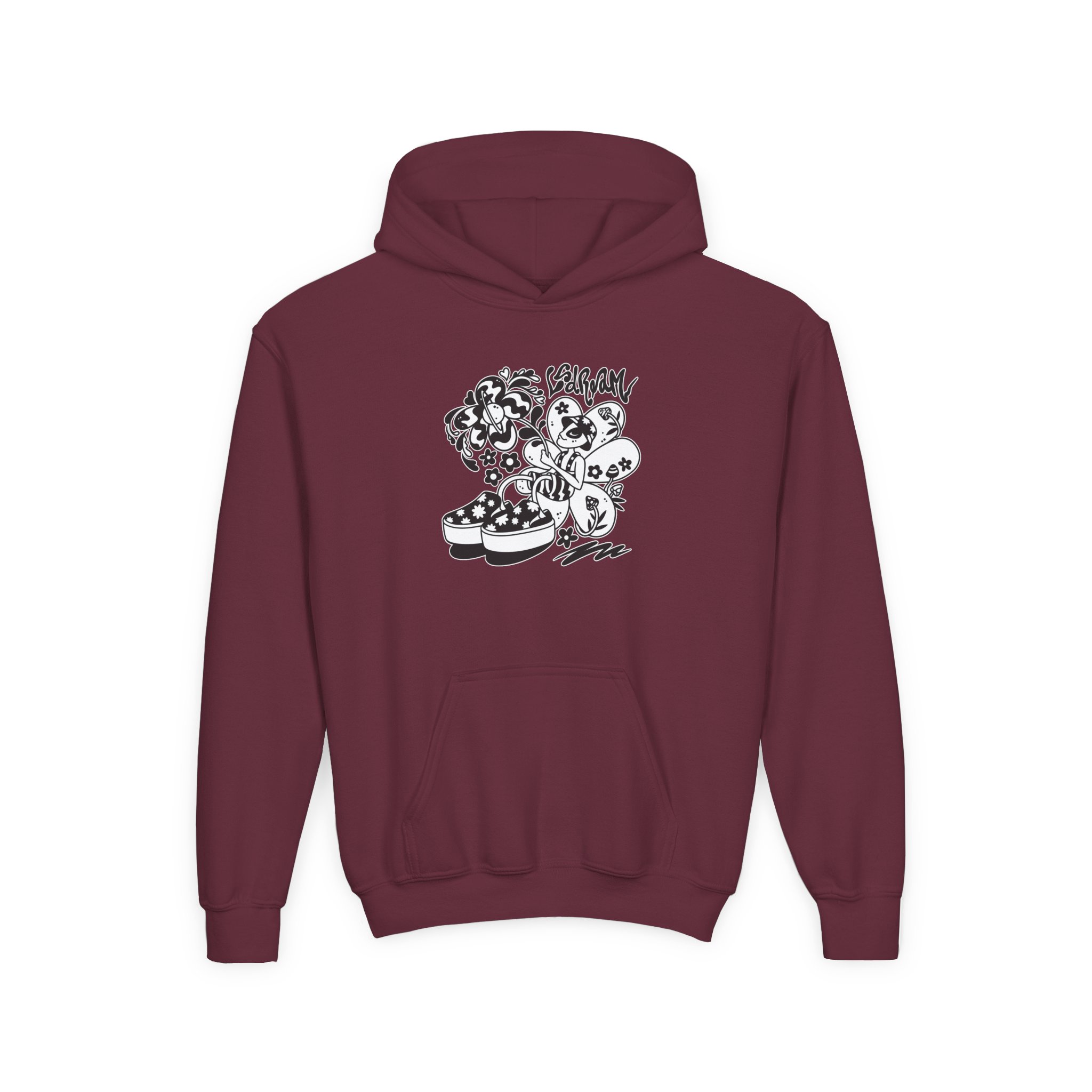 Lsdream Intergalactic Bloomc Youth Heavy Blend Hooded Sweatshirt - Image 3