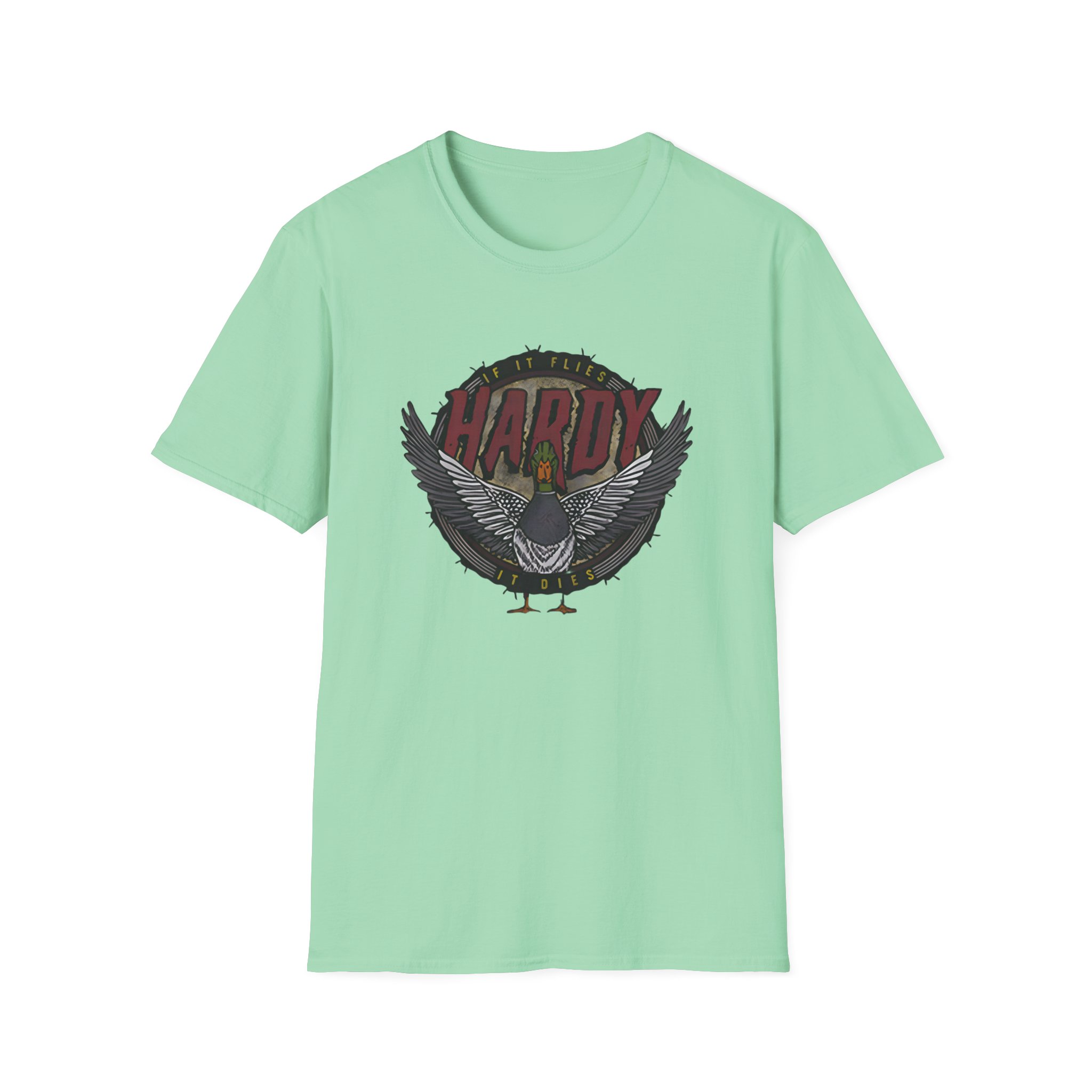 Hd if It Flies Unisex Softstyle T-Shirt - Image 19