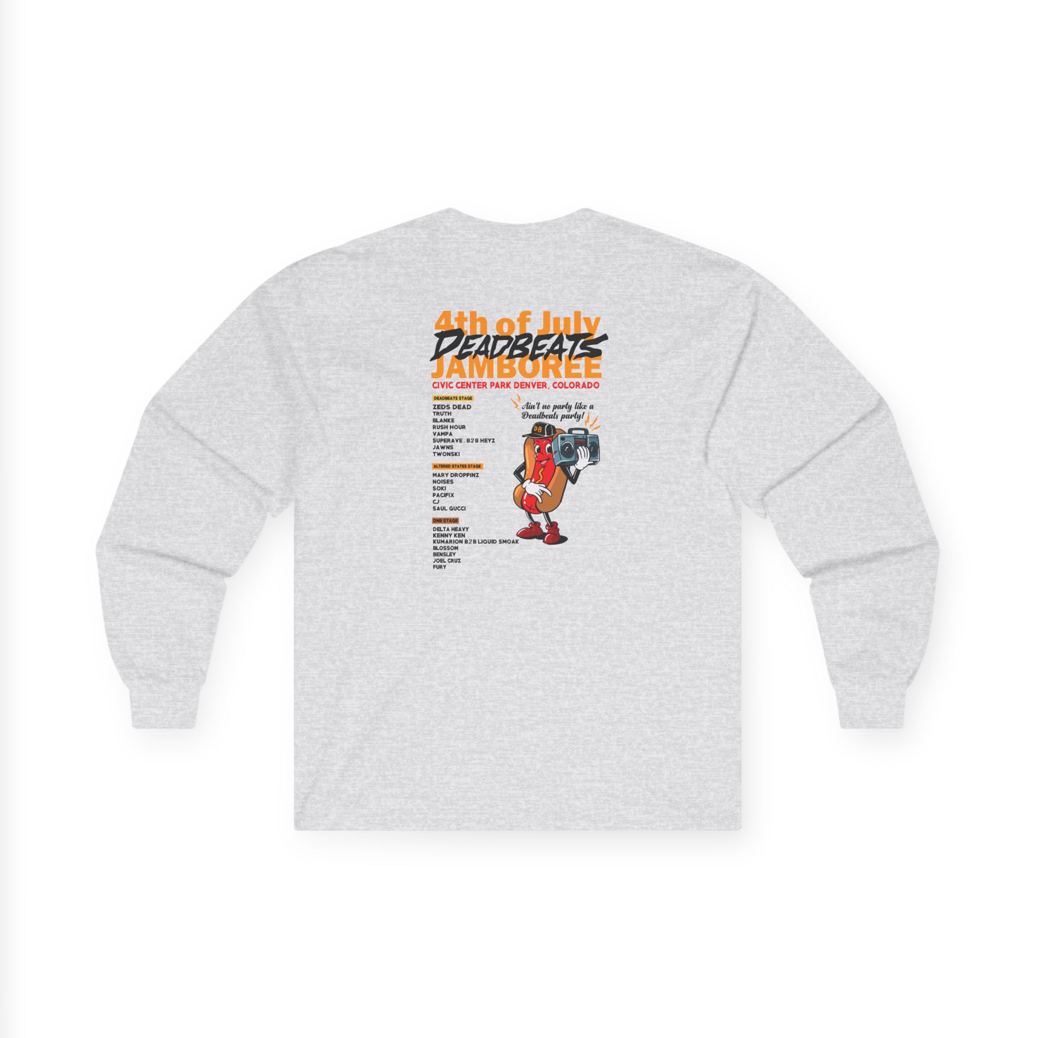 Deadbeats Jamboree Hot Dog Unisex Ultra Cotton Long Sleeve Tee - Image 4