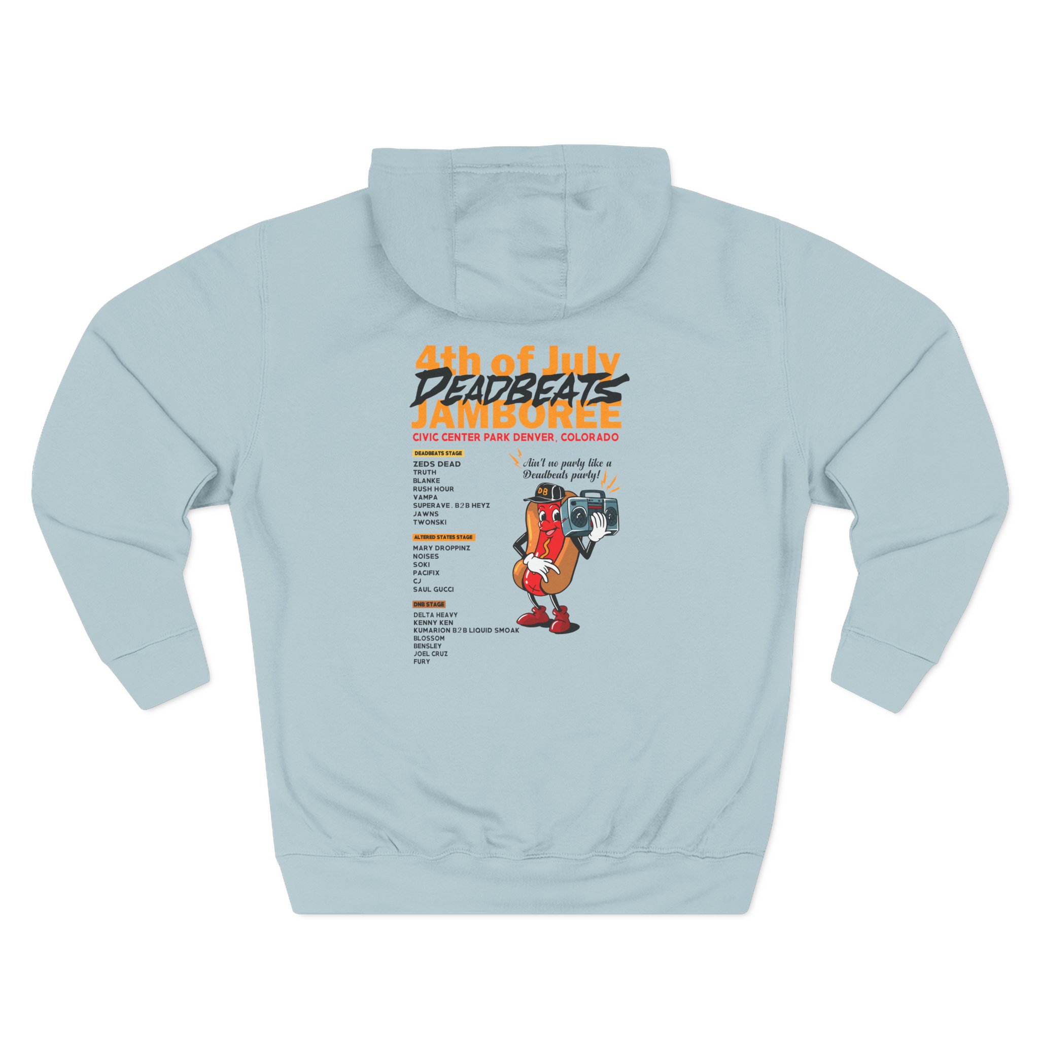 Deadbeats Jamboree Hot Dog Three-Panel Fleece Hoodie - Image 10