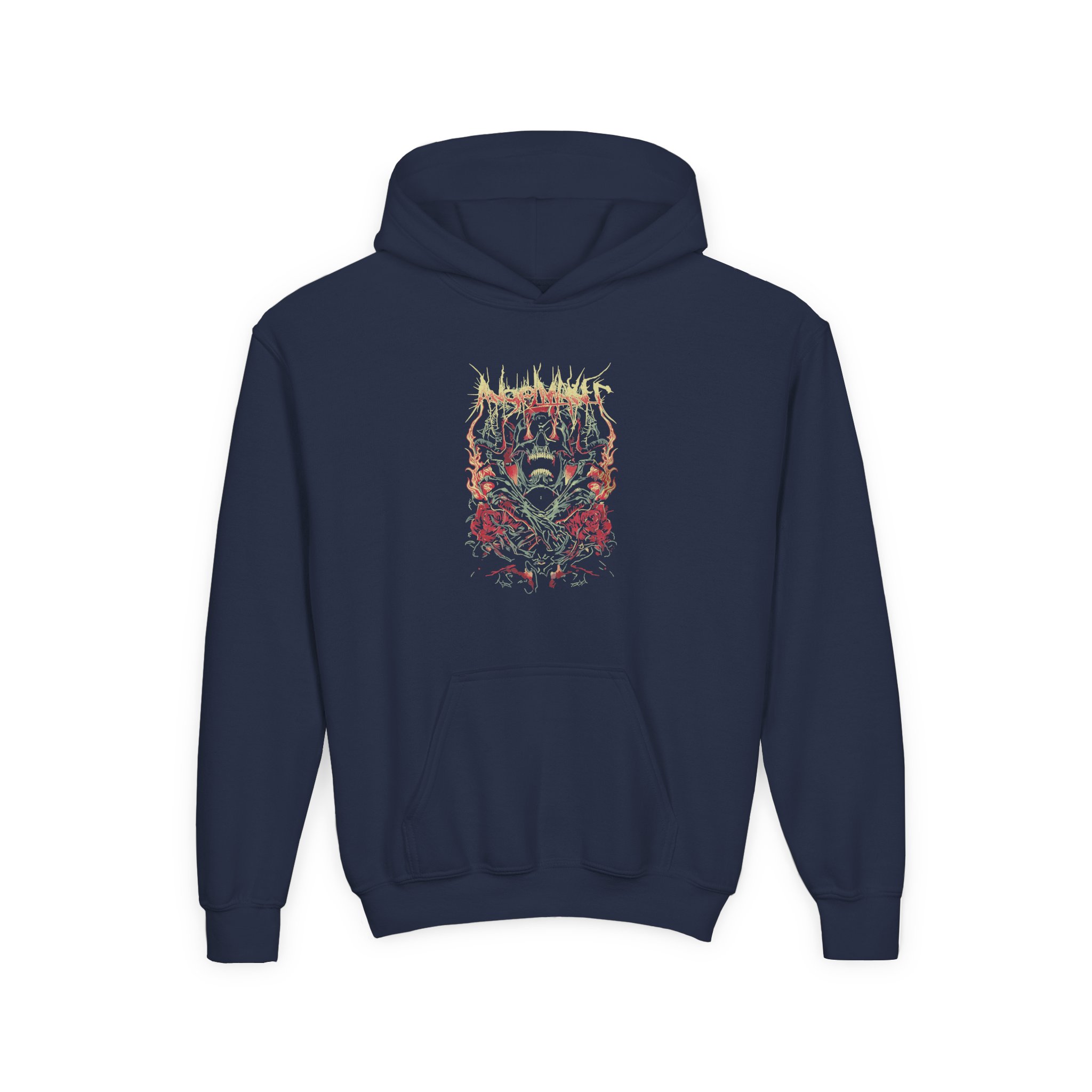 Angelmaker Demon Roses Youth Heavy Blend Hooded Sweatshirt - Image 5