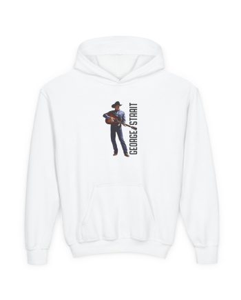 George Strait Heather Denim Silhouette Youth Heavy Blend Hooded Sweatshirt