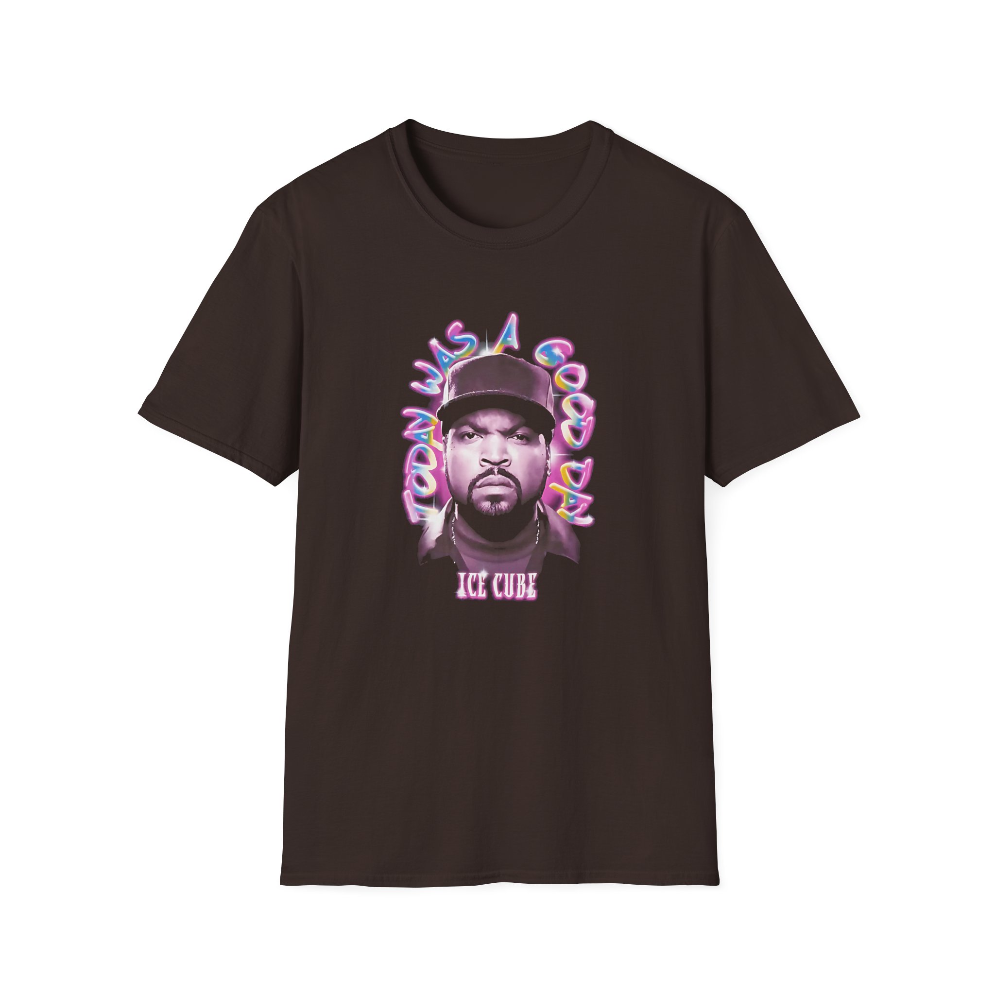 Ice Cube Airbrush Portrait Unisex Softstyle T-Shirt - Image 3