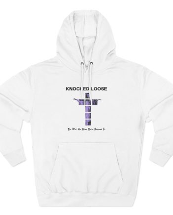Knocked Loose Purple Cross Three-Panel Fleece Hoodie