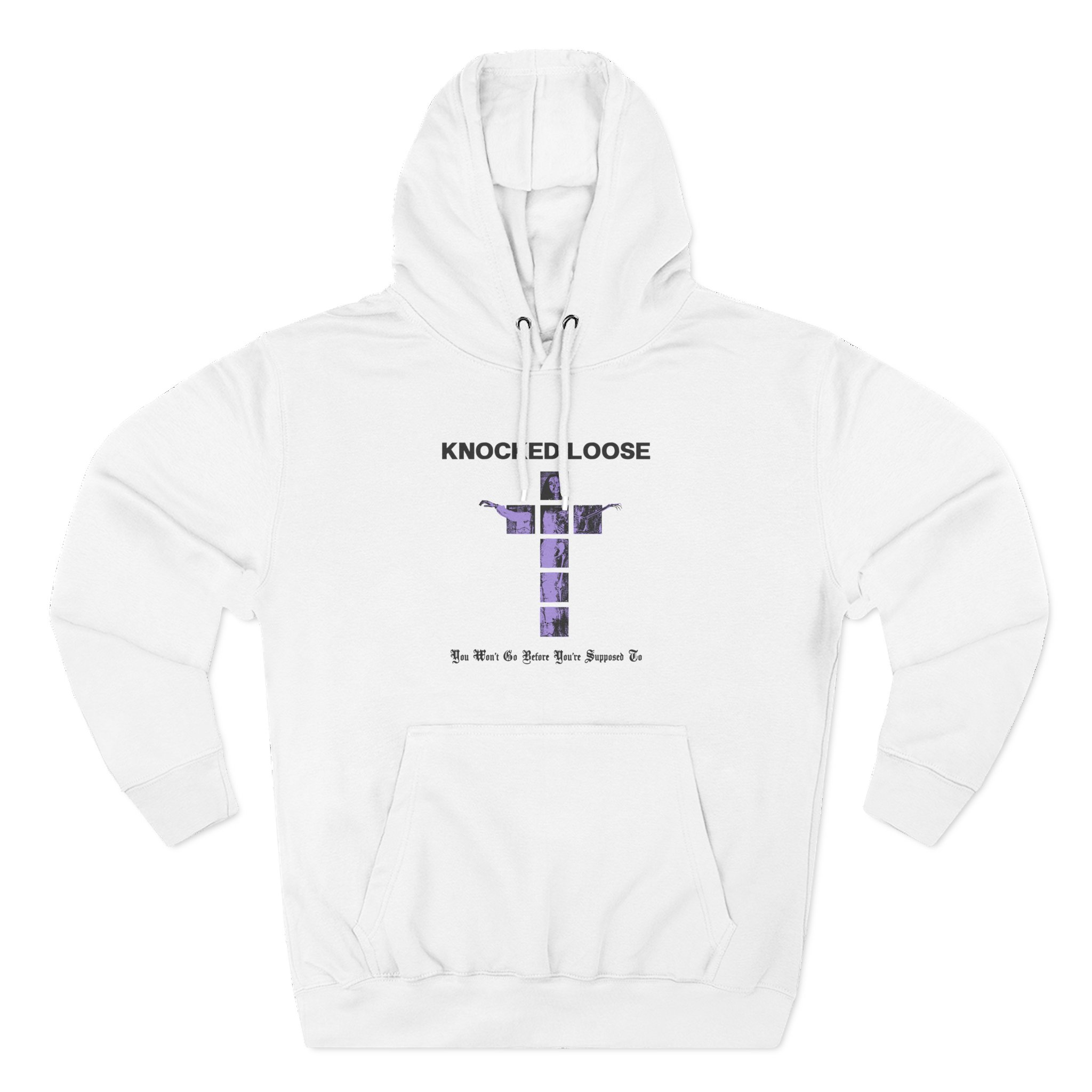 Knocked Loose Purple Cross Three-Panel Fleece Hoodie