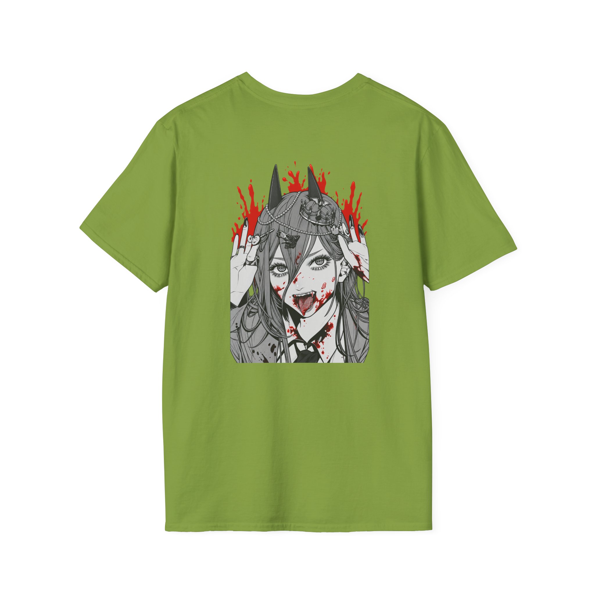 Chainsaw Man Power Grey Melange Unisex Softstyle T-Shirt - Image 8