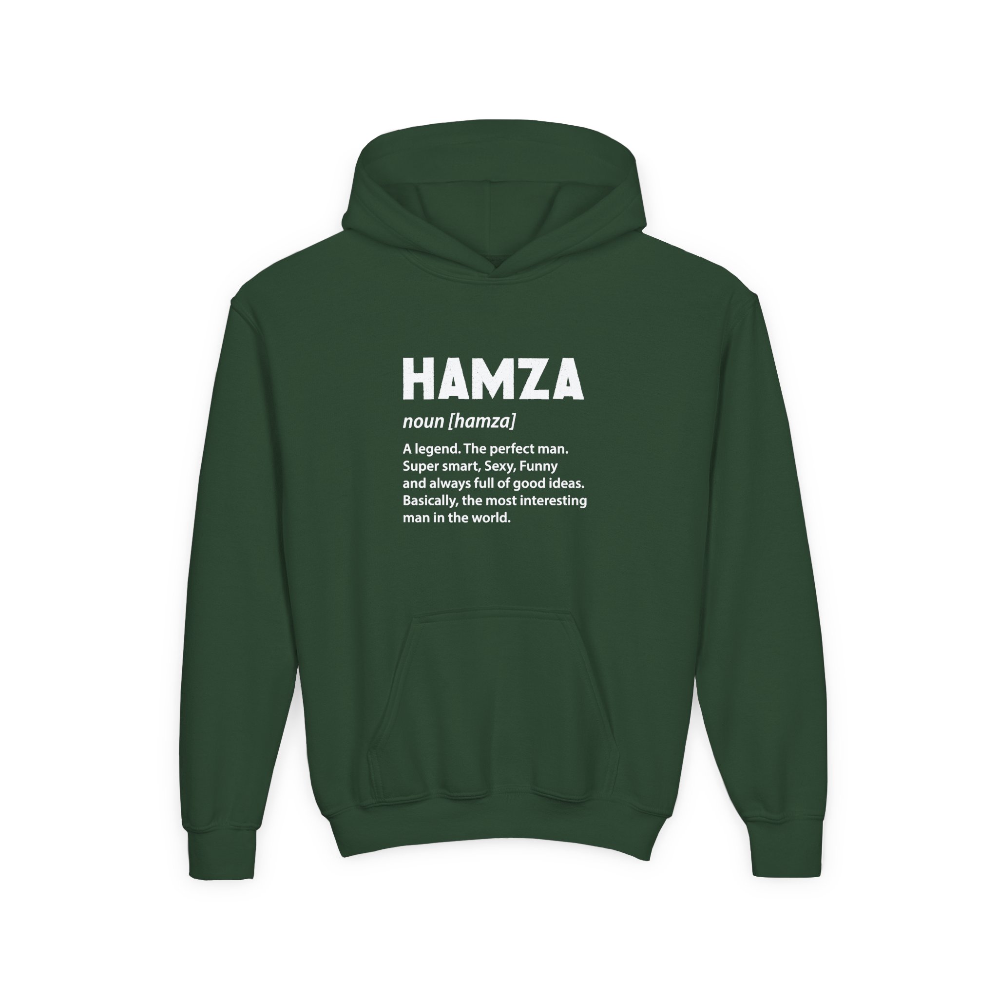 Hamza Name Youth Heavy Blend Hooded Sweatshirt - Image 7