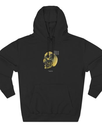 Deadbeats Gold Skull Three-Panel Fleece Hoodie