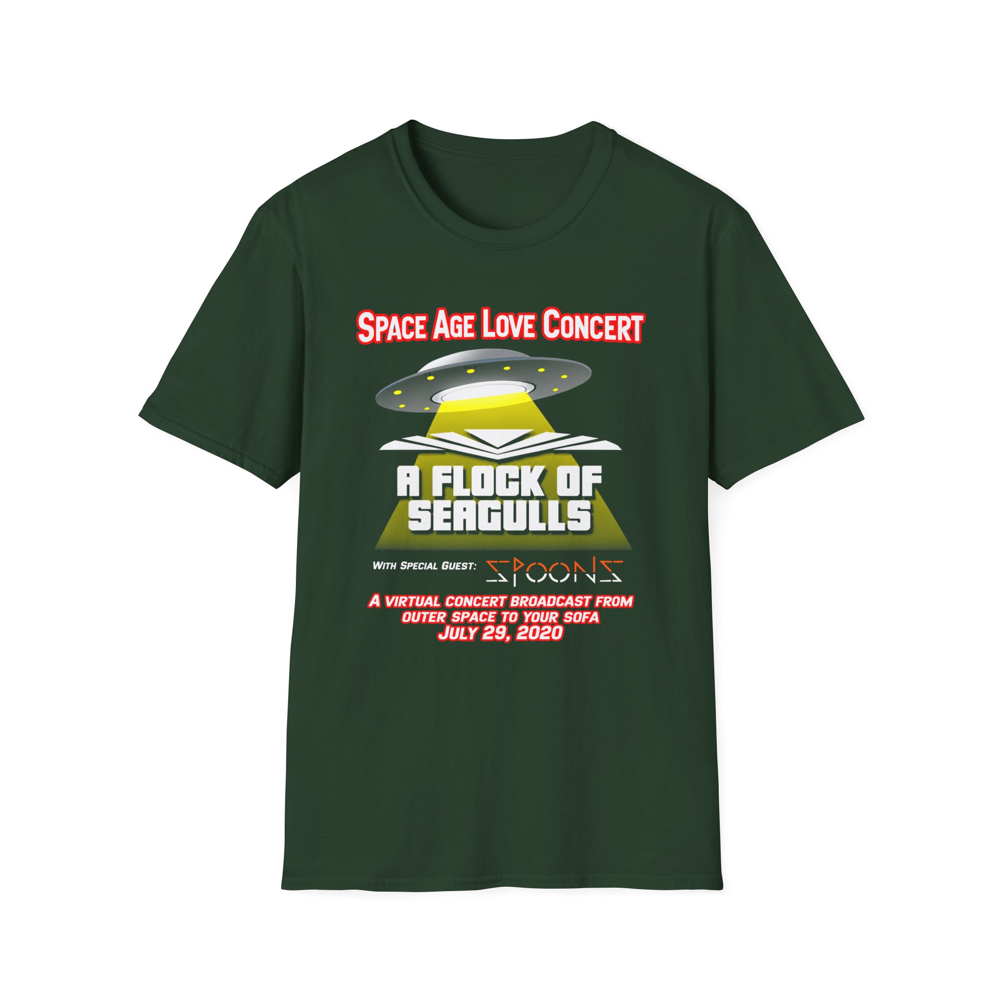 A Flock of Seagulls Space Age Love Concert Unisex Softstyle T-Shirt - Image 5