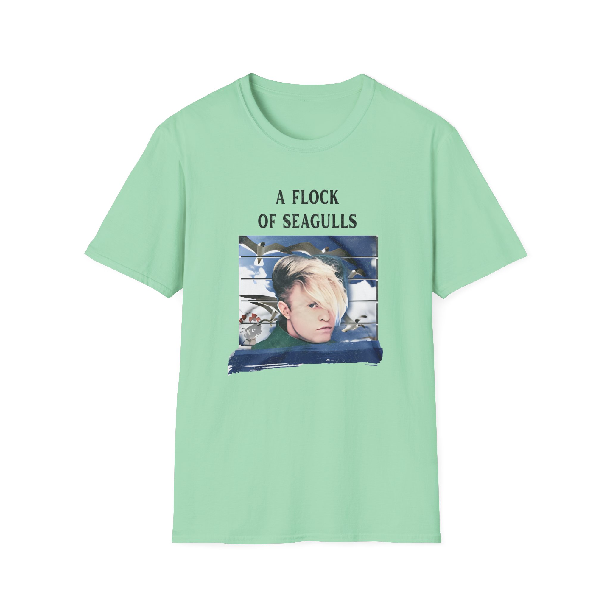 A Flock of Seagulls Birds in Flight Unisex Softstyle T-Shirt - Image 13